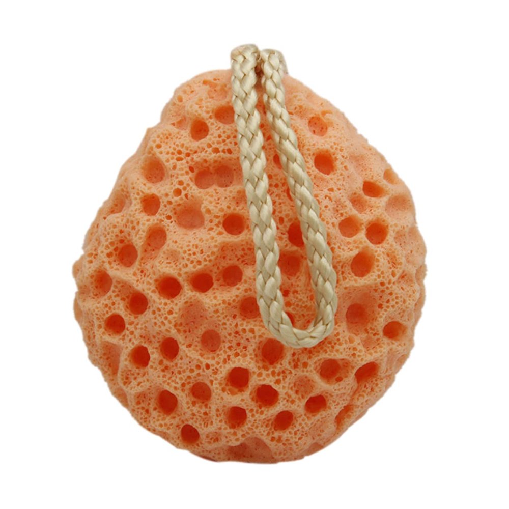 AUTSUPPL Sponge Body Bath Exfoliator Orange Shower Cleansing Puff Scrubber for Gentle Exfoliation Daily Use Convenient Carry Promotes Circulation and Improves Skin Texture