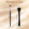 2pcs Nose Contour Brushes, 5.31 Inch 2-in-1 U-Shaped Fluffy and Angled Brush Set Nose Shaper Practical Makeup Tools for Sculpting, Highlighting, Defining (Black Rod & Black Bristles) view 2