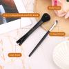 2pcs Nose Contour Brushes, 5.31 Inch 2-in-1 U-Shaped Fluffy and Angled Brush Set Nose Shaper Practical Makeup Tools for Sculpting, Highlighting, Defining (Black Rod & Black Bristles) view 3