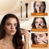 2pcs Nose Contour Brushes, 5.31 Inch 2-in-1 U-Shaped Fluffy and Angled Brush Set Nose Shaper Practical Makeup Tools for Sculpting, Highlighting, Defining (Black Rod & Black Bristles) view 4