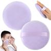 2Pcs Powder Puff, makeup Sponges 5 inch Cotton Super Soft Large Body Powder Puffs for Women Female for Face Cleaning Makeup Foundation Blending Gift for Girlfriend WifeLight Purple view 1