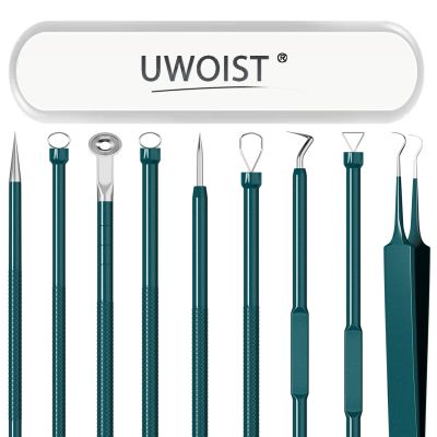Blackhead Remover Tools Pimple Popper Tool Kit Comedones Extractor Acne Removal Kit for Whitehead, Blemish, Popping. 5pcs Pimple Extractor with Blackhead Tweezers for Nose Face