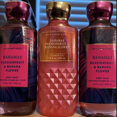 3 BAHAMAS PASSIONFRUIT BANANA FLOWER bath & Body Wash Shower Gel 10 oz