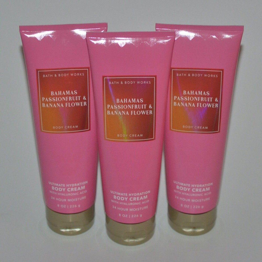 3 BAHAMAS PASSIONFRUIT BANANA FLOWER Ultimate Hydration bath & Body Cream 8 oz