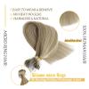 Highlight Micro Ring Remy Human Hair Extensions, Ombre Platinum Blonde Mixed Beige Blonde Pre Bonded Micro Tip Human Hair Extensions for Women 50g/50s 16inch Straight view 3
