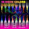 ThEast 16 Glow in the Dark Body Paint, UV Neon Face Paint Markers, Glow Face Painting, Washable Tattoo Markers for Skin, Halloween Makeup for Party view 2