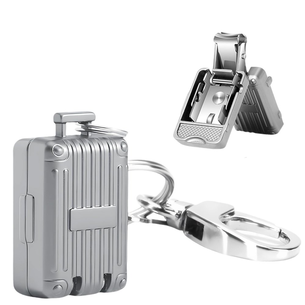 ABLY Portable Foldable Travel Nail Clipper, Stainless Steel Splash Proof Design, Mini Nail Trimmer Perfect for Home and Outdoor Us (Grey)