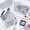 12 Pcs Disco Cosmetic Bags with Zipper Disco Party Favors Silver Glitter Sequin Mirror Makeup Bags for Bachelorette Bridal Shower Wedding 70s 80s 90s Disco Ball Party Favors view 4