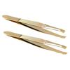 Didiseaon 2pcs Stainless Steel Eyebrow Tweezers for Removal and Grooming Plated Beauty Tools for Eyelash Extensions and Crafting view 1