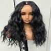 Enivuoso V Part Wig Curly Wig Afro Loose Wave Wear and Go Glueless Wigs for Black Women, Synthetic Hair Full Head Clip in Half Wig as Human Hair No Leave Out (Black, 20 Inch) view 3