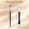 2pcs Nose Contour Brushes, 5.31 Inch 2-in-1 U-Shaped Fluffy and Angled Brush Set Nose Shaper Practical Makeup Tools for Sculpting, Highlighting, Defining (Black Rod & White Bristles) view 2