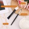 2pcs Nose Contour Brushes, 5.31 Inch 2-in-1 U-Shaped Fluffy and Angled Brush Set Nose Shaper Practical Makeup Tools for Sculpting, Highlighting, Defining (Black Rod & White Bristles) view 3