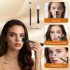 2pcs Nose Contour Brushes, 5.31 Inch 2-in-1 U-Shaped Fluffy and Angled Brush Set Nose Shaper Practical Makeup Tools for Sculpting, Highlighting, Defining (Black Rod & White Bristles) view 4
