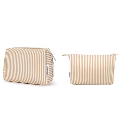 Narwey Striped Makeup Bag with Small Makeup Bag for Purse