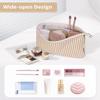 Narwey Striped Makeup Bag with Small Makeup Bag for Purse view 3