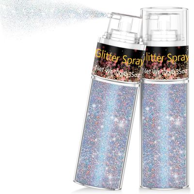 Hair and Body Glitter Spray, 1PC Glint-Rainbow Glitter Hairspray Dry Powder Makeup for Clothes, Festival Rave Prom Loose Sparkle Powder,Holographic Ultra Fine Resin Glitters for Crafts (Glint-Rainbow)
