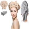Molirex Hair Towel Wrap for Women 2 Pack, Anti-Frizz Microfiber Hair Plopping Towel Super Absorbent Quick Dry Turbans for Curly Wet Hair Grey Khaki view 1