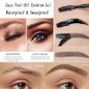 Easy Peel-Off Eyebrow Gel- Waterproof & Sweatproof, Tattoo Eyebrow Gel Easy Peel Off for Women, Long-Lasting Eye Brow Tinted Cream for All Skin Types (Brown) view 4