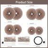 FANDAMEI Hair Bun Maker Set- 8 PCS Hair Donuts for Buns (2 Extra-large,2 Large,2 Medium and 2 Small), 40 PCS Bobby Pins, 5 PCS Hair Elastic Ties Black,Bun Maker - Tan Brown view 2
