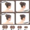 FANDAMEI Hair Bun Maker Set- 8 PCS Hair Donuts for Buns (2 Extra-large,2 Large,2 Medium and 2 Small), 40 PCS Bobby Pins, 5 PCS Hair Elastic Ties Black,Bun Maker - Tan Brown view 4