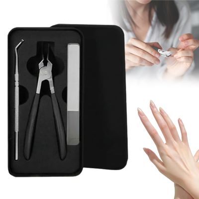 Wide Jaw Opening Anti-Splash Slanted Nail Clipper, New Wide Mouth Toenail Household Slanted Nail Clipper Set (Black Set)