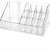 16 Compartment Cosmetic Display Cases Makeup Lipstick Storage Organizer Holder Box Case,Transparent (22L x 12.2W x 7.5H) view 1