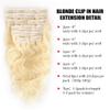 Clip in Hair Extensions Real Human Hair 12 Inch Blonde Body Wave Clip in Hair Extensions 100% Brazilian Remy Human Hair Extension for Women 8pcs 100g Per Set with 20 Clips Double Weft view 2