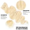 Clip in Hair Extensions Real Human Hair 12 Inch Blonde Body Wave Clip in Hair Extensions 100% Brazilian Remy Human Hair Extension for Women 8pcs 100g Per Set with 20 Clips Double Weft view 3