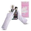 HandLove Premium 100% Cotton Gloves | Moisturizing Gloves for Dry Hands | Overnight Sleeping & Eczema | Touchscreen Friendly | Extended Wrist White Gloves & Lavender Dots, 6Pairs view 1