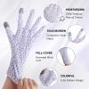 HandLove Premium 100% Cotton Gloves | Moisturizing Gloves for Dry Hands | Overnight Sleeping & Eczema | Touchscreen Friendly | Extended Wrist White Gloves & Lavender Dots, 6Pairs view 2