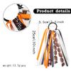 10pcs Sport Football Pattern Hair Tie Streamer, Orange and Brown Team Colors, 10 Inch Ribbon Ponytail Holder girl hair bows view 2