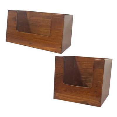 Angoily 2pcs Retro Wooden Makeup Organizer Elegant Small Large Storage Boxes for Cosmetics Skincare and Accessories Decorative Desk Holders for Clean and Organized Space