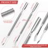 2 Pcs, Cuticle Pusher 2-in-1 Nail Care Tool, 1 Pointed End + 1 Flat Head view 2