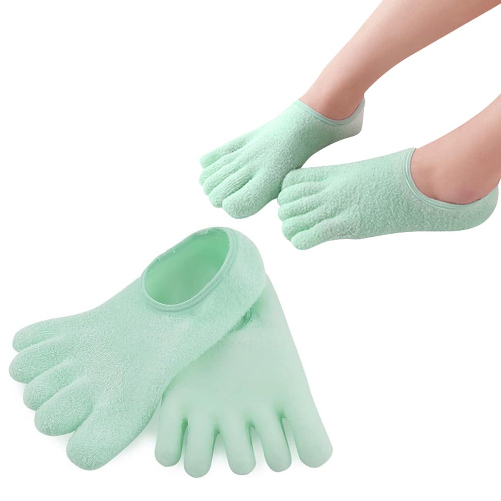5-Toe Moisturizing Gel Socks for Women Men,Hydrating Foot Sleeves with Heel & Toes Care,Suitablefor Dry Cracked Heels