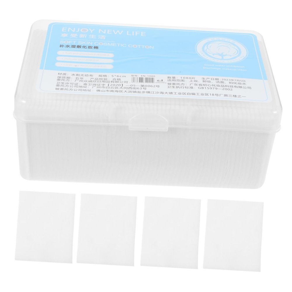 Baluue 1080pcs Non-Woven Fabric Makeup Remover Pads for Thin and Absorbent Facial Pads for Women for Makeup Application and Removal Random Style