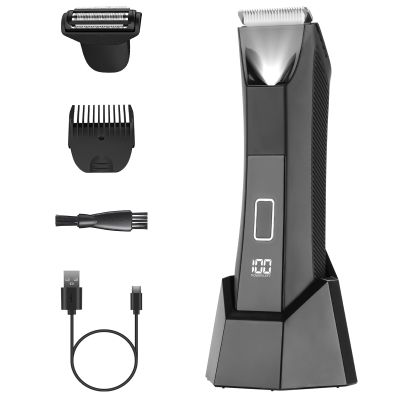 TYREFDGHFG Ball Trimmer for Men - 2-in-1 Body & Groin Hair Groomer with Dual Ceramic Blades, IPX7 Waterproof, No-Nick Shaving, Travel Lock & LED Display - Painless Precision for Sensitive Areas