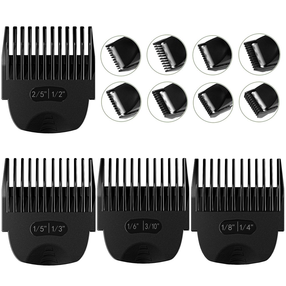 4 Pack Professional Guide Comb Hair Trimmer Guards Designed for Manscaped Lawn Mower 4.0, Replacement Trimmer Guards 8 Cutting Lengths from 1/8"-1/2" Inch for Manscaped 4.0