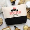 Personalized Makeup Bag Custom Travel Organizer Cosmetic Pouch for Women Toiletry Bag Accessories Storage Gift (Hello Sixteen) view 3
