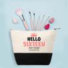 Personalized Makeup Bag Custom Travel Organizer Cosmetic Pouch for Women Toiletry Bag Accessories Storage Gift (Hello Sixteen) view 4