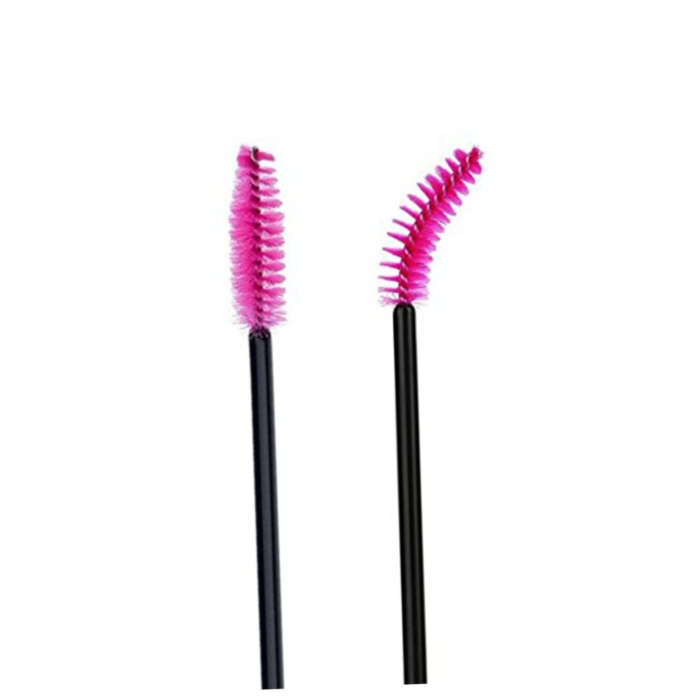 GALPADA 100pcs Disposable Eyelash Mascara Wands Applicator Makeup Brushes (Rose Red) for Eyelash Extensions and Makeup Application