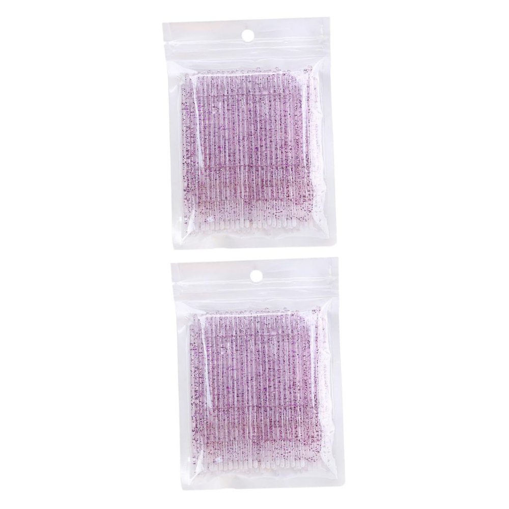 Ipetboom 200 Pcs Disposable Eyelash Cleaning Swabs Colorful Crystal Eyelash Grafting Tools for Makeup Artists