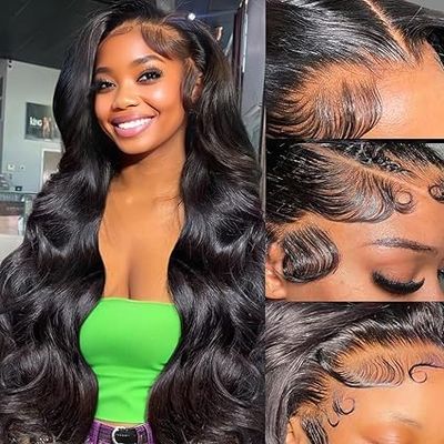 13x6 HD Lace Front Human Hair Wig, 30 Inch Body Wave, 200% Density, Pre-Plucked with Baby Hair
