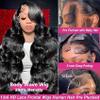 13x6 HD Lace Front Human Hair Wig, 30 Inch Body Wave, 200% Density, Pre-Plucked with Baby Hair view 3