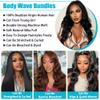 12A Body Wave Bundles Human Hair 16 Inch 1 Bundle Human Hair 100% Unprocessed Brazilian Virgin Hair Quick Weave Bundles Real Human Hair Extensions Natural Black view 2