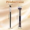 2pcs Nose Contour Brushes, 6.3 Inch 2-in-1 U-Shaped Fluffy and Angled Brush Set Dual Head Practical Makeup Tools for Sculpting, Highlighting, Defining (Black) view 2