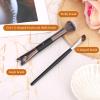 2pcs Nose Contour Brushes, 6.3 Inch 2-in-1 U-Shaped Fluffy and Angled Brush Set Dual Head Practical Makeup Tools for Sculpting, Highlighting, Defining (Black) view 3