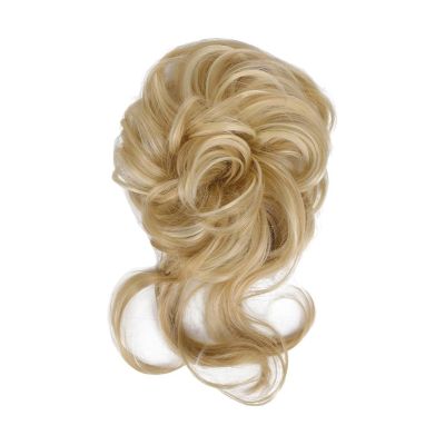 FYorbitH Hair Bun Hair Wig High-Resilience Elastic Band Easy Care Anti-Slip Breathable Dress Up Natural Look Heat-Friendly Chignon Wig for Party Scrunchies(Golden)