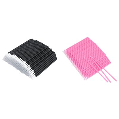 50Pcs Disposable Lip Gloss Wands, Portable and No-Clean Lipstick Applicator, 500PCS Cotton Swabs