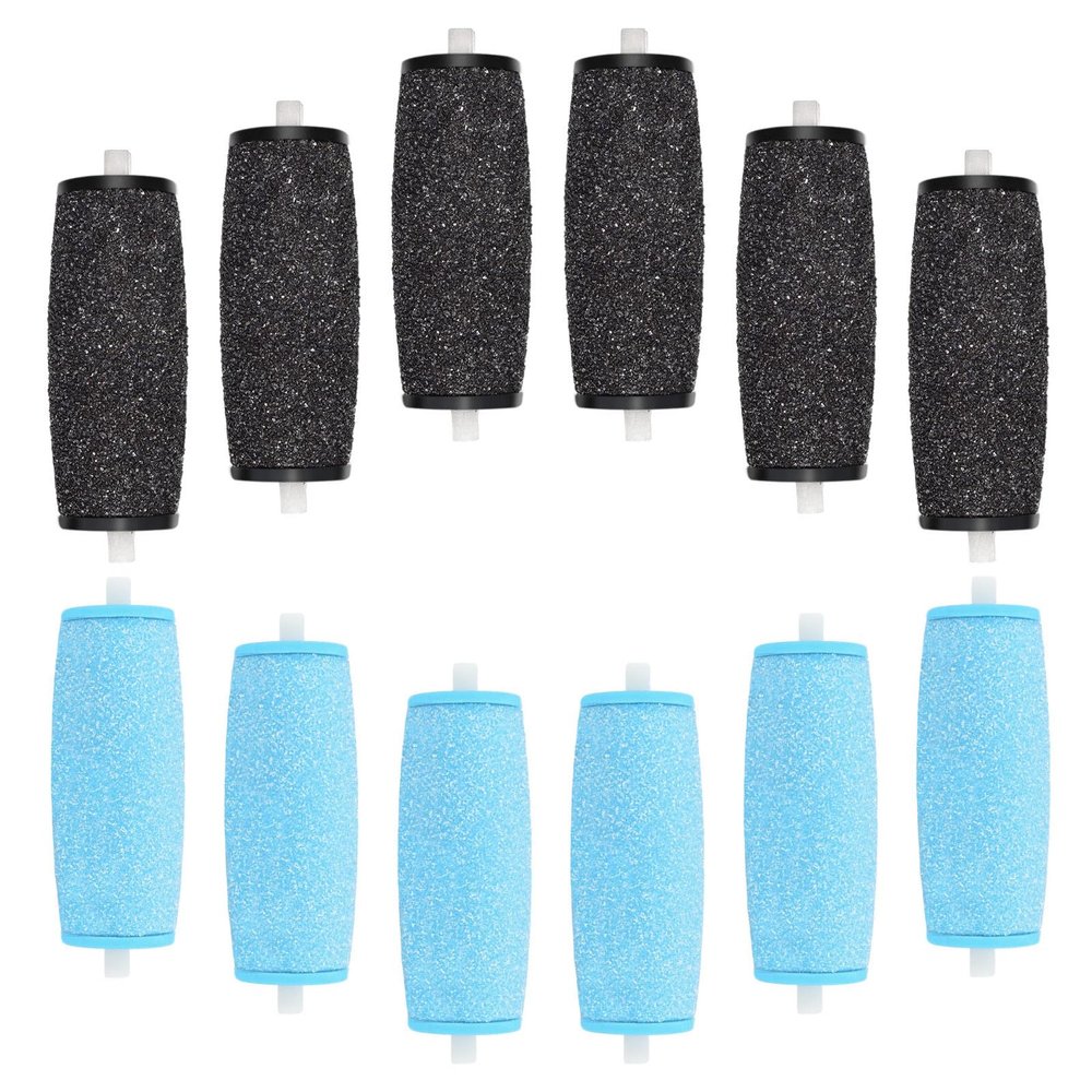 12PCS Coarse Replacement Rollers for Feet,Extra Coarse Roller Refill Heads,Replacement Roller Heads Compatible with Electric Foot Callus Remover Tool