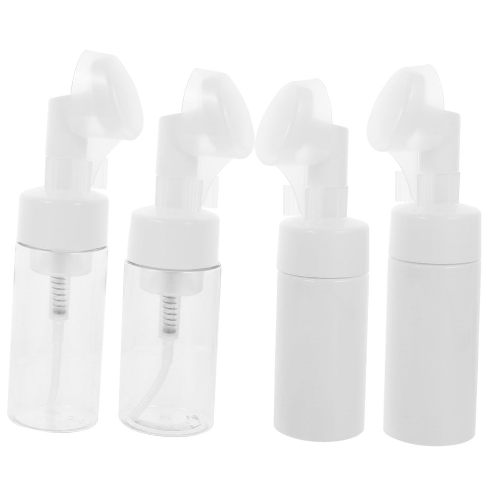 VALICLUD 4pcs Facial Cleansing Brush Makeup Bottle Deep Cleansing Manual Face Brush for Daily Skincare Routine Includes White and Bottles